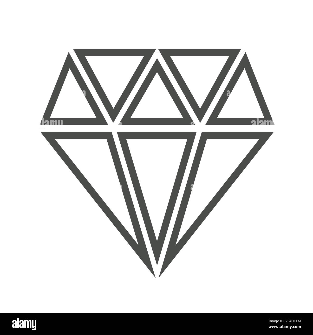 Icône de vecteur de diamant isolé sur blanc. Objet d'illustration en pierre linéaire précieuse. Icône de vecteur de diamant isolé sur blanc Illustration de Vecteur