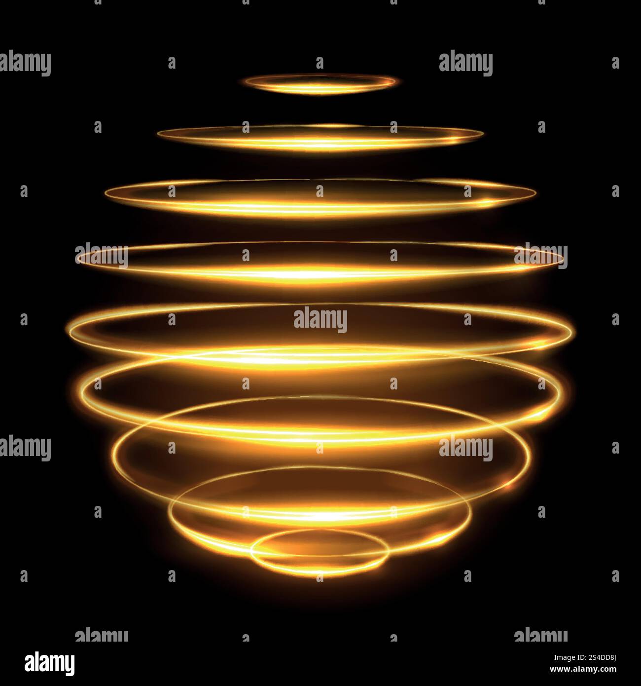 Effet de traçage de lumière de cercle d'or, illustration vectorielle magique 3d de sphère brillante. Néon brillant magique éclatant, effet élément énergétique éclatant. Effet de traçage de lumière de cercle d'or, illustration vectorielle magique 3d de sphère brillante Illustration de Vecteur