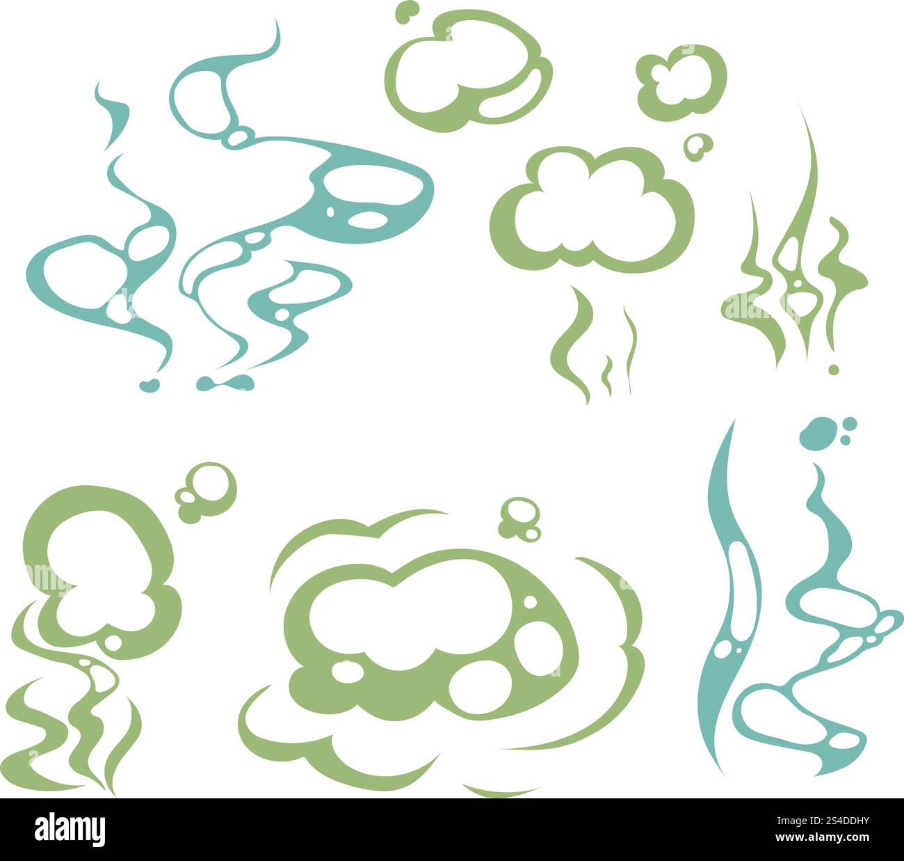 Arôme de dessin animé, odeurs, puanteur, nuages de vapeur d'eau. Odeurs nuages set, illustration de l'odeur toxique. Arôme de dessin animé, odeurs, puanteur, nuages de vapeur d'eau Illustration de Vecteur