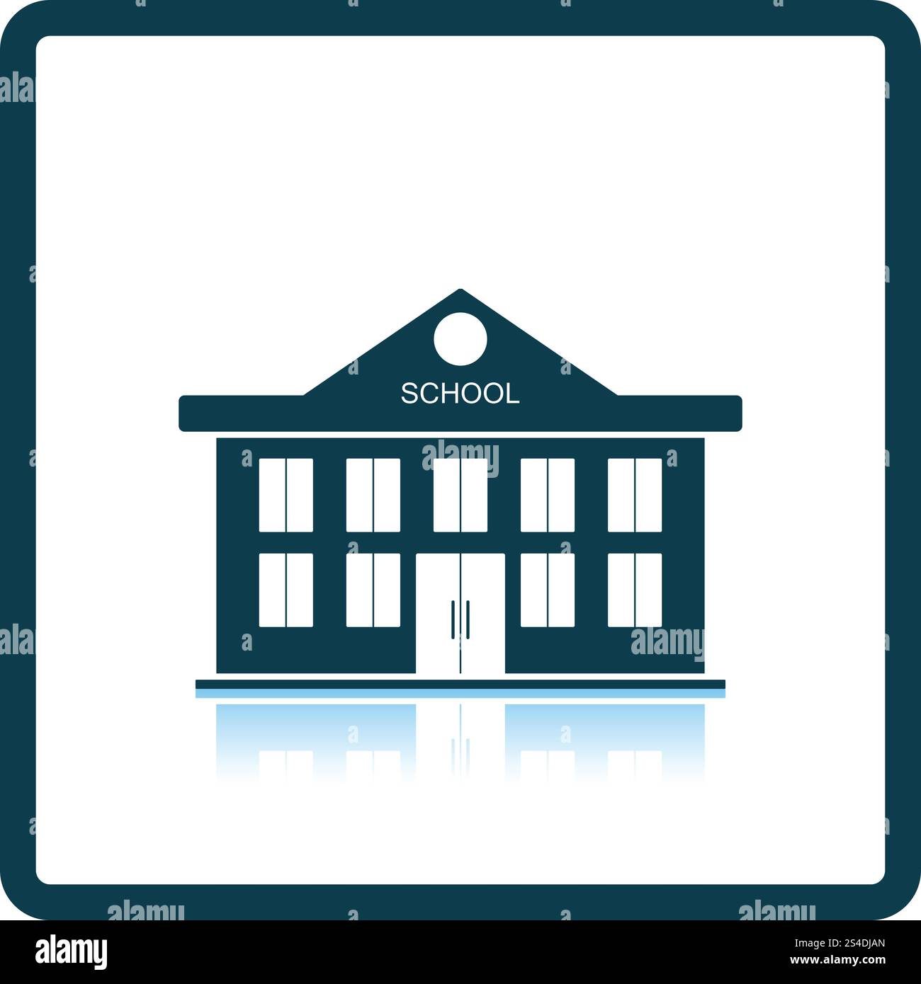 Icône de l'école. Reflet de l'ombre. Vector illustration. Illustration de Vecteur