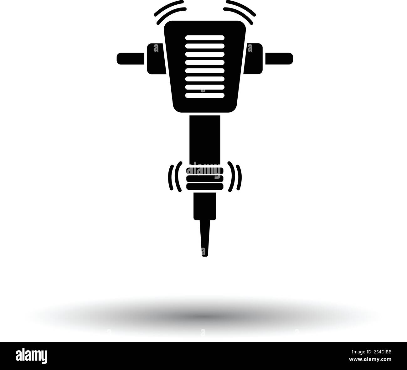 La construction de l'icône marteau-piqueur. Fond blanc avec design de l'ombre. Vector illustration. Illustration de Vecteur