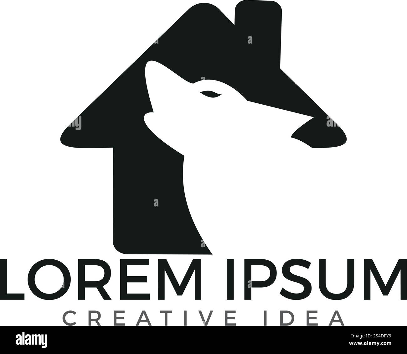Conception de logo vectoriel Wolf. Design de modèle de maison. Signe de sport et de force. Illustration de Vecteur