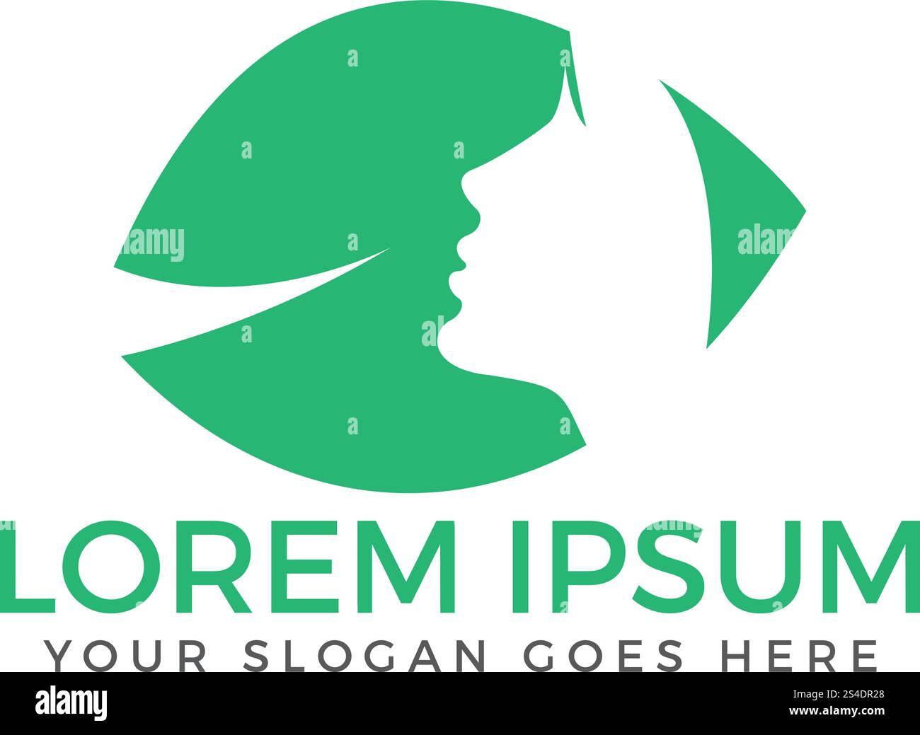 Visage de femme dans la forme des feuilles. Concept à la mode pour les instituts de beauté, massage, spa, cosmétiques naturels. Illustration de Vecteur