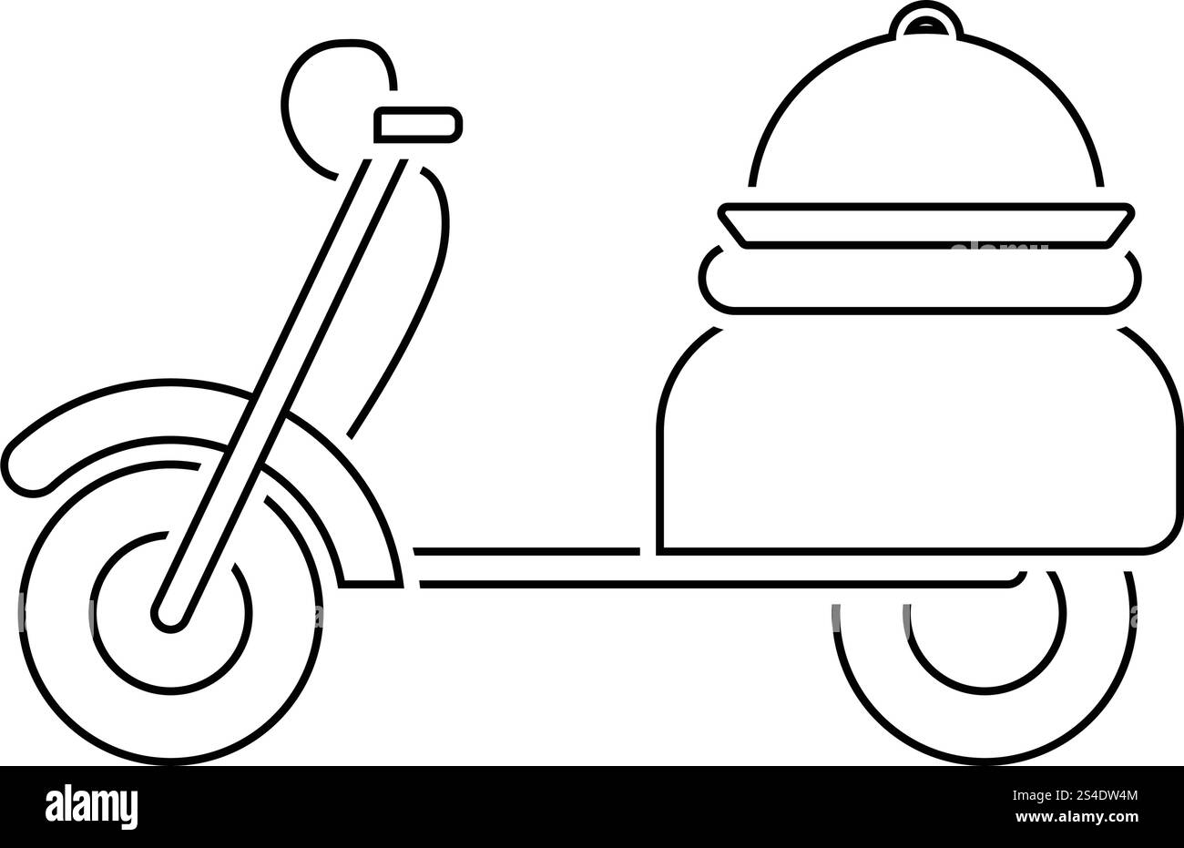La prestation de l'icône de moto. Fine ligne design. Vector illustration. Illustration de Vecteur