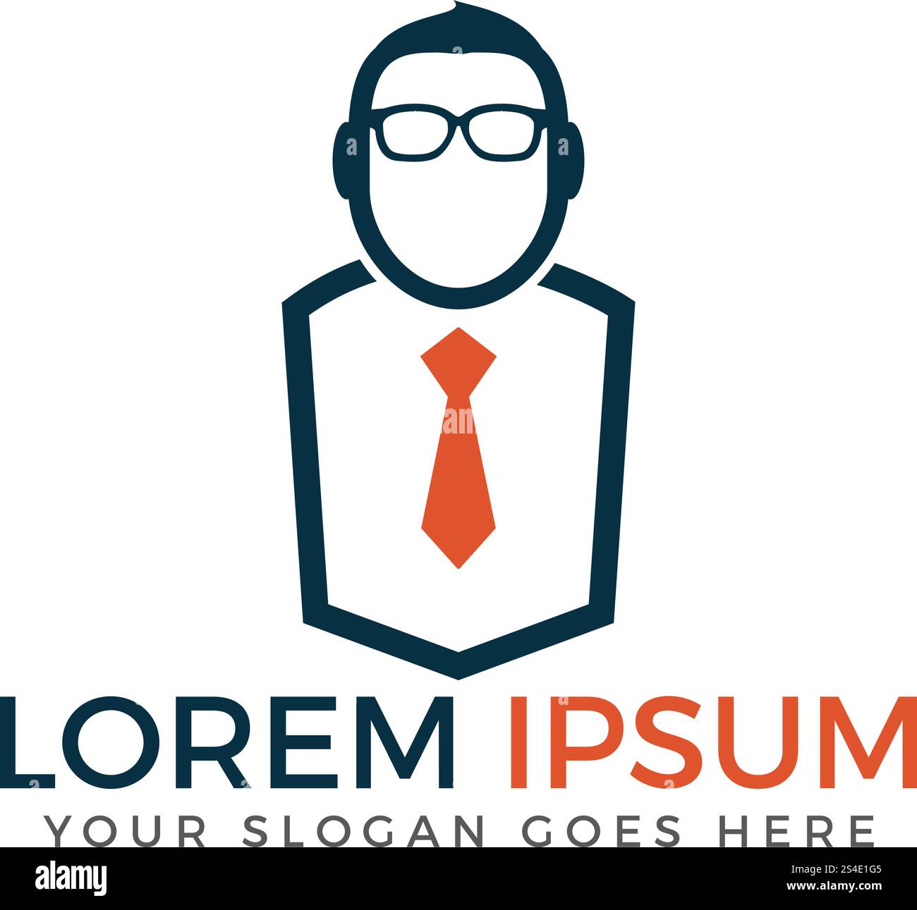 Guy avec des lunettes et une cravate. icône étudiant signe. Illustration de Vecteur