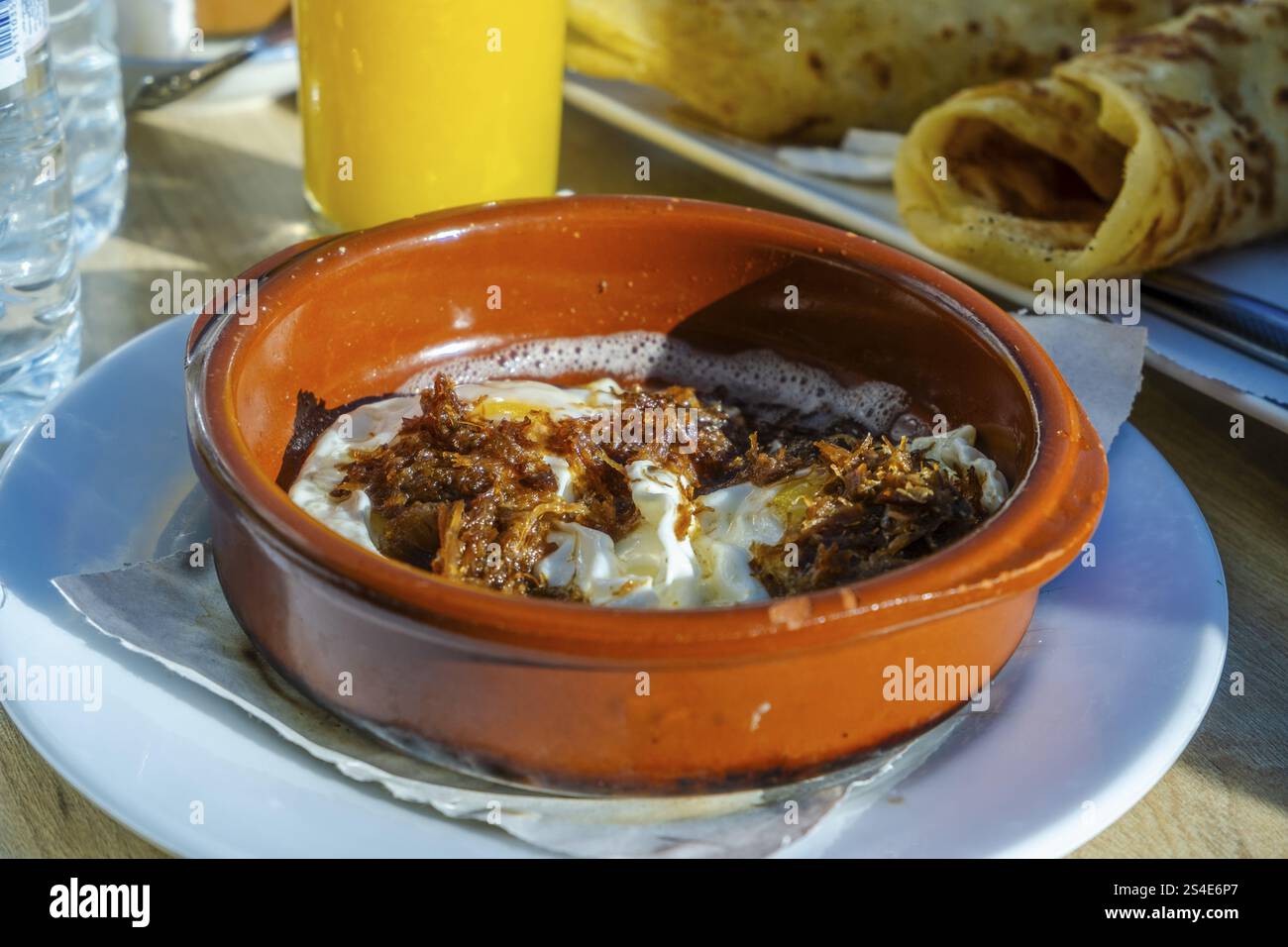 Délicieux petit déjeuner marocain traditionnel Banque D'Images