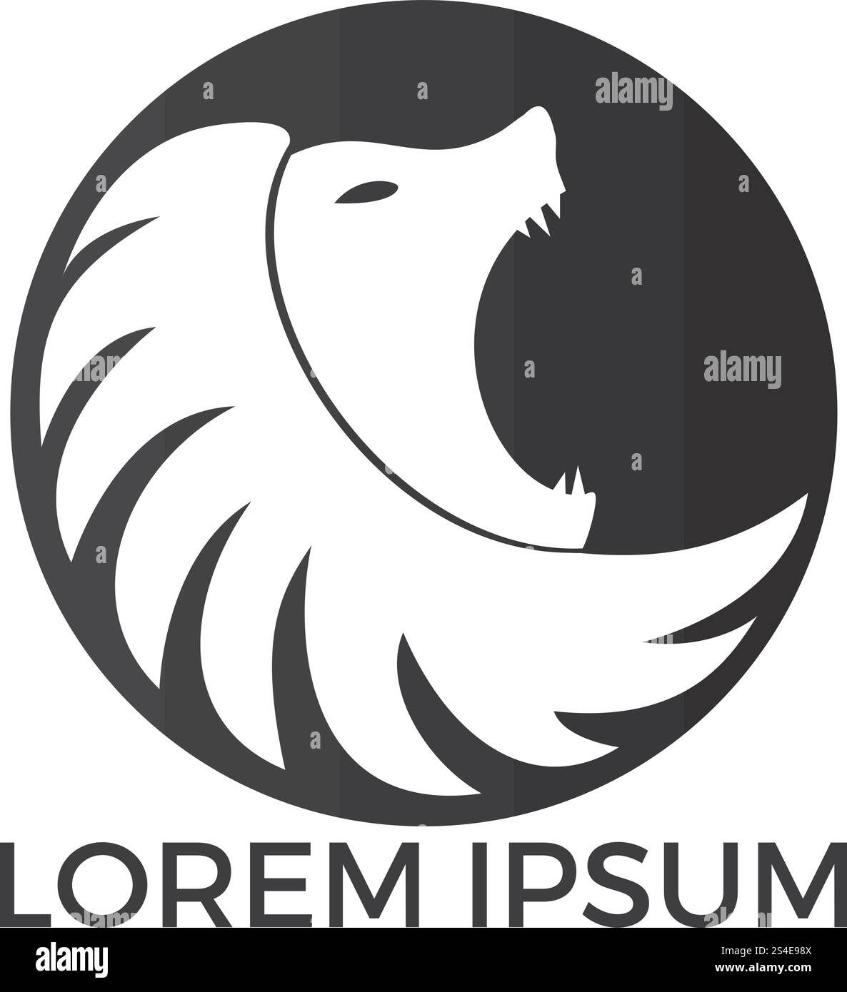 Vecteur de logo de tête de lion. Illustration graphique de tête de lion sauvage. Illustration de Vecteur