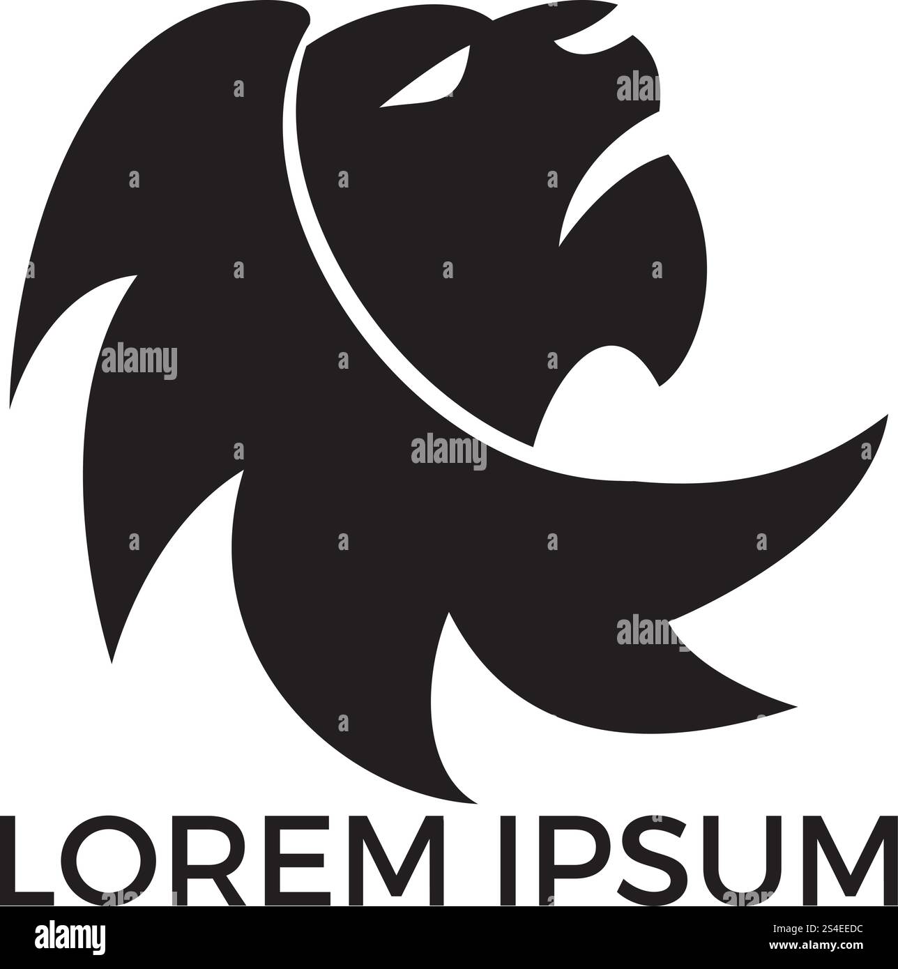 Vecteur de logo de tête de lion. Illustration graphique de tête de lion sauvage. Illustration de Vecteur