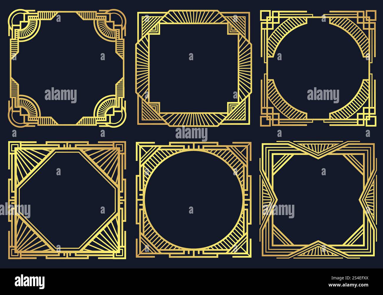 Éléments de design art déco vintage, collection vectorielle de cadres de frontière classiques anciens. Modèle cadre victorien doré, illustration d'élégant cadre graphique orné. Éléments de design art déco vintage, collection vectorielle de cadres de frontière classiques anciens Illustration de Vecteur
