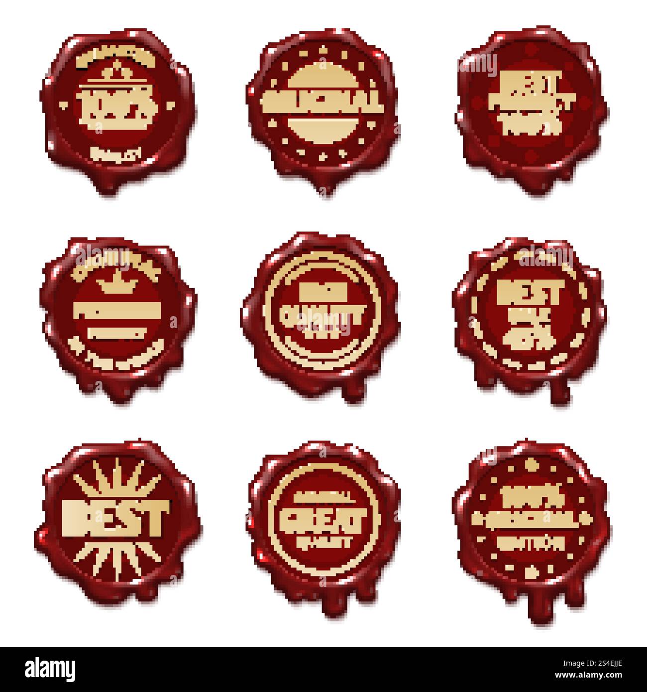 Vieux timbres de cire avec le vecteur de texte publicitaire de la meilleure qualité. Prime de cire de timbre, illustration de timbre rouge rentable. Vieux timbres de cire avec le stock vectoriel de texte publicitaire de meilleure qualité Illustration de Vecteur