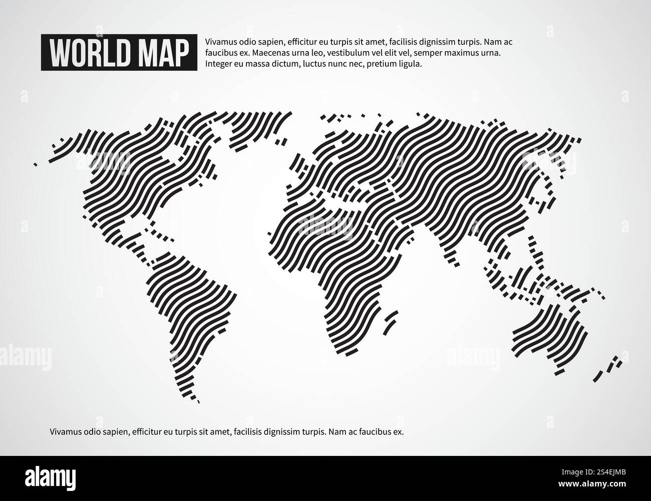 Carte du monde des lignes ondulées. Abstrait globe continents topographie vecteur fond infographique. Conception de la carte du monde, illustration de la bannière avec le continent du monde. Carte du monde des lignes ondulées. Abstrait globe continents topographie vecteur fond infographique Illustration de Vecteur