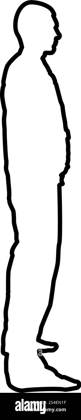 L'homme est vêtu de vêtements de travail de combinaisons et ressemble tout droit couleur noir icône illustration vecteur d'images simple style plat Illustration de Vecteur