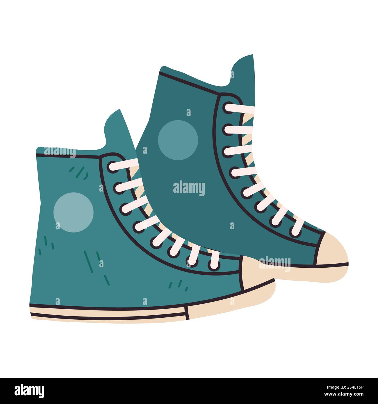 Jolies baskets rétro de dessin animé dans un style plat. chaussures de style de rue des années 1990 isolées sur fond blanc. Illustration de Vecteur Jolies baskets rétro de dessin animé dans un style plat. chaussures de style de rue des années 1990 isolées sur fond blanc. Illustration de Vecteur