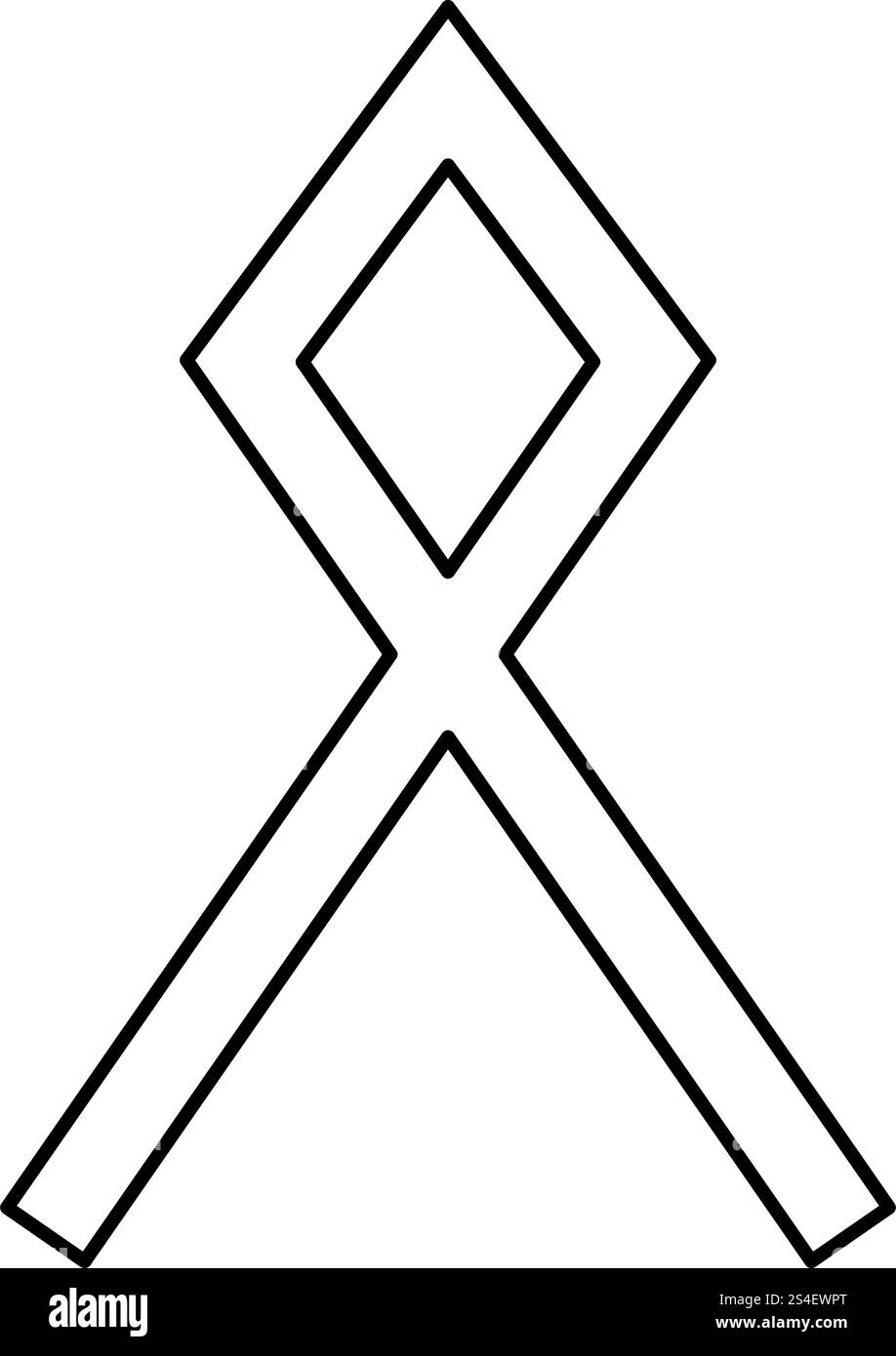 Odal rune Othil symbole signe du patrimoine immobilier Othala icon noir vector illustration couleur style plat simple image Illustration de Vecteur