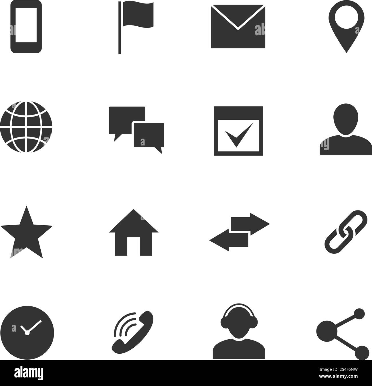 Icônes vectorielles Internet de contact et de communication. Symboles Web de la maison, du téléphone et de la messagerie électronique. Contactez l'illustration de l'affiche monochrome. Icônes vectorielles Internet de contact et de communication. Symboles Web de la maison, du téléphone et de la messagerie électronique Illustration de Vecteur