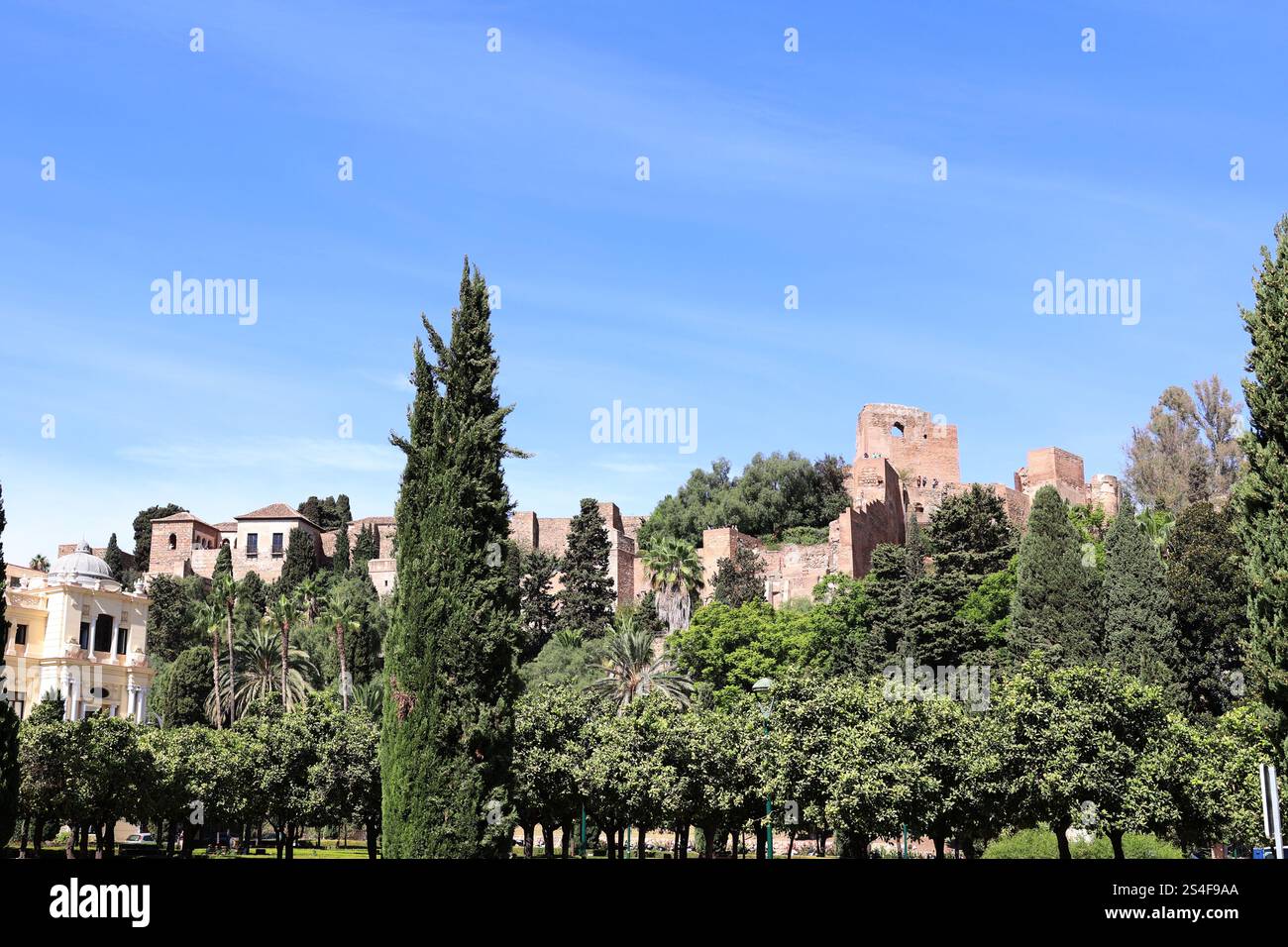Vue de l'Alcazaba de Malaga, Andalousie, Espagne Banque D'Images