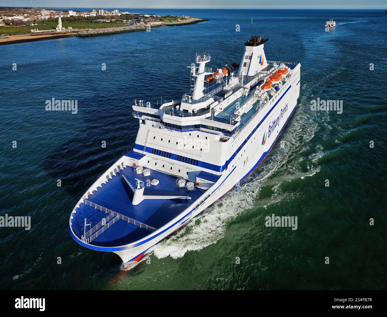Bretagne est un ferry français transmanche opéré par Brittany Ferries sur la route entre Portsmouth et Malo. Banque D'Images