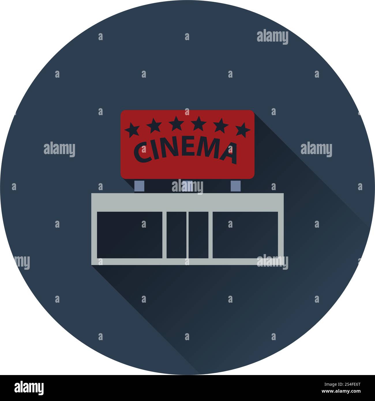 L'icône entrée cinéma sur fond gris, ombre ronde. Vector illustration. Illustration de Vecteur