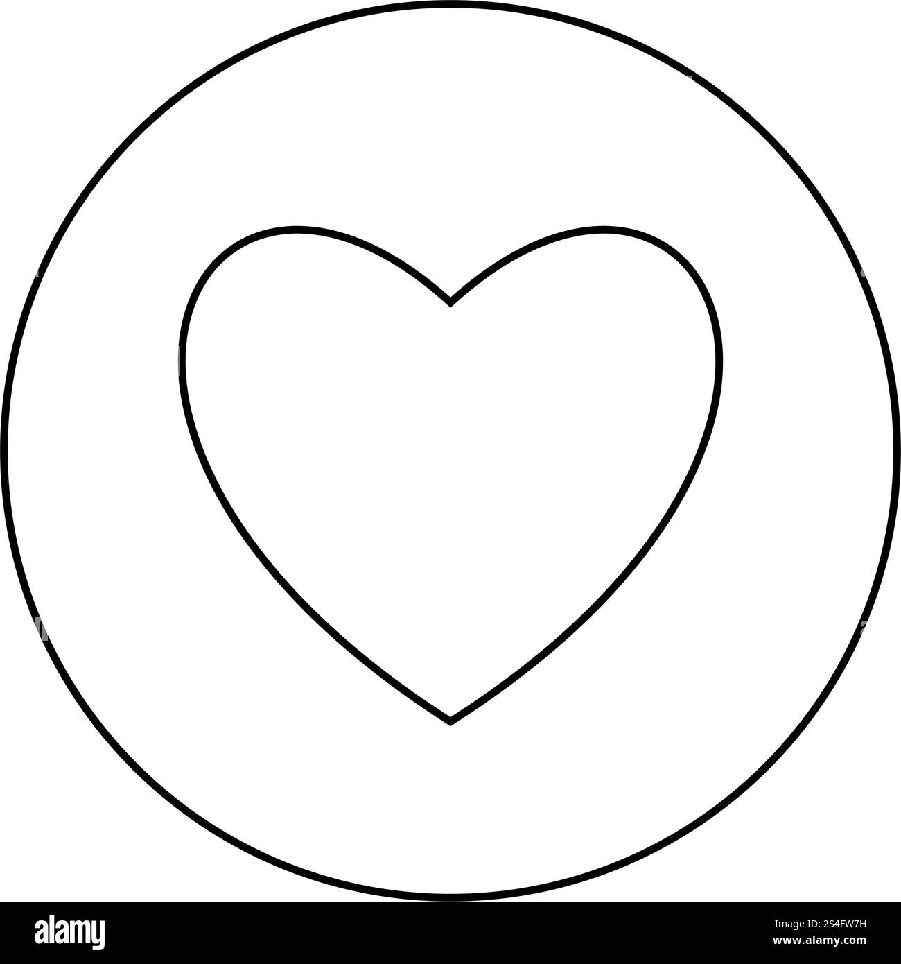 L'icône de couleur noir coeur en cercle ou d'un contour rond vector illustration libre Illustration de Vecteur