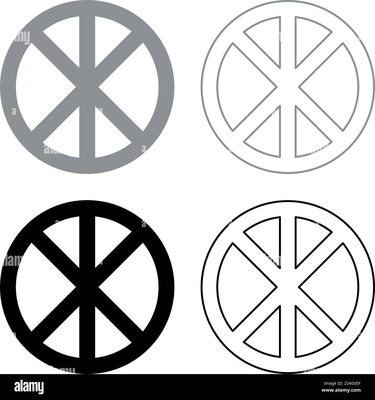Cross cercle rond sur du pain concept corps pièces Christ infini connexion icône religieuse set couleur gris noir style télévision illustration vectorielle simple image Illustration de Vecteur