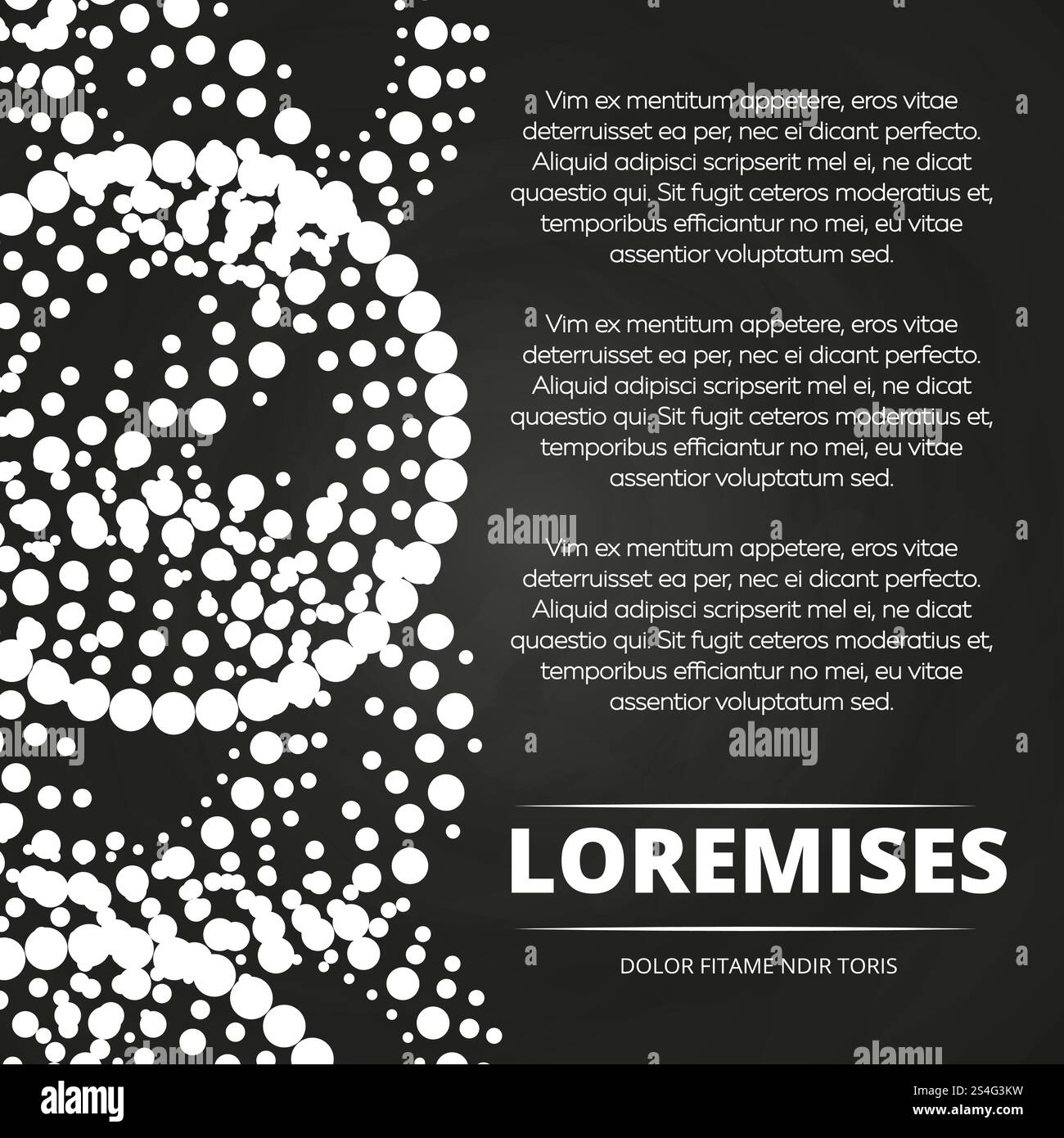 Design abstrait de bannière d'affiche de tableau noir avec des points blancs. Illustration vectorielle. Conception d'affiche abstraite de tableau noir avec des points Illustration de Vecteur