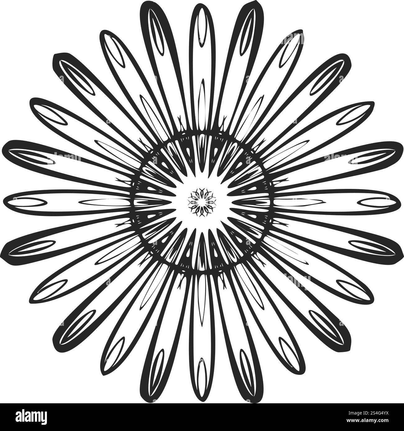 Icône de camomille vue de dessus. Illustration simple de l'icône vectorielle de camomille vue de dessus pour la conception de Web isolé sur fond blanc. Icône de camomille vue de dessus, style simple Illustration de Vecteur