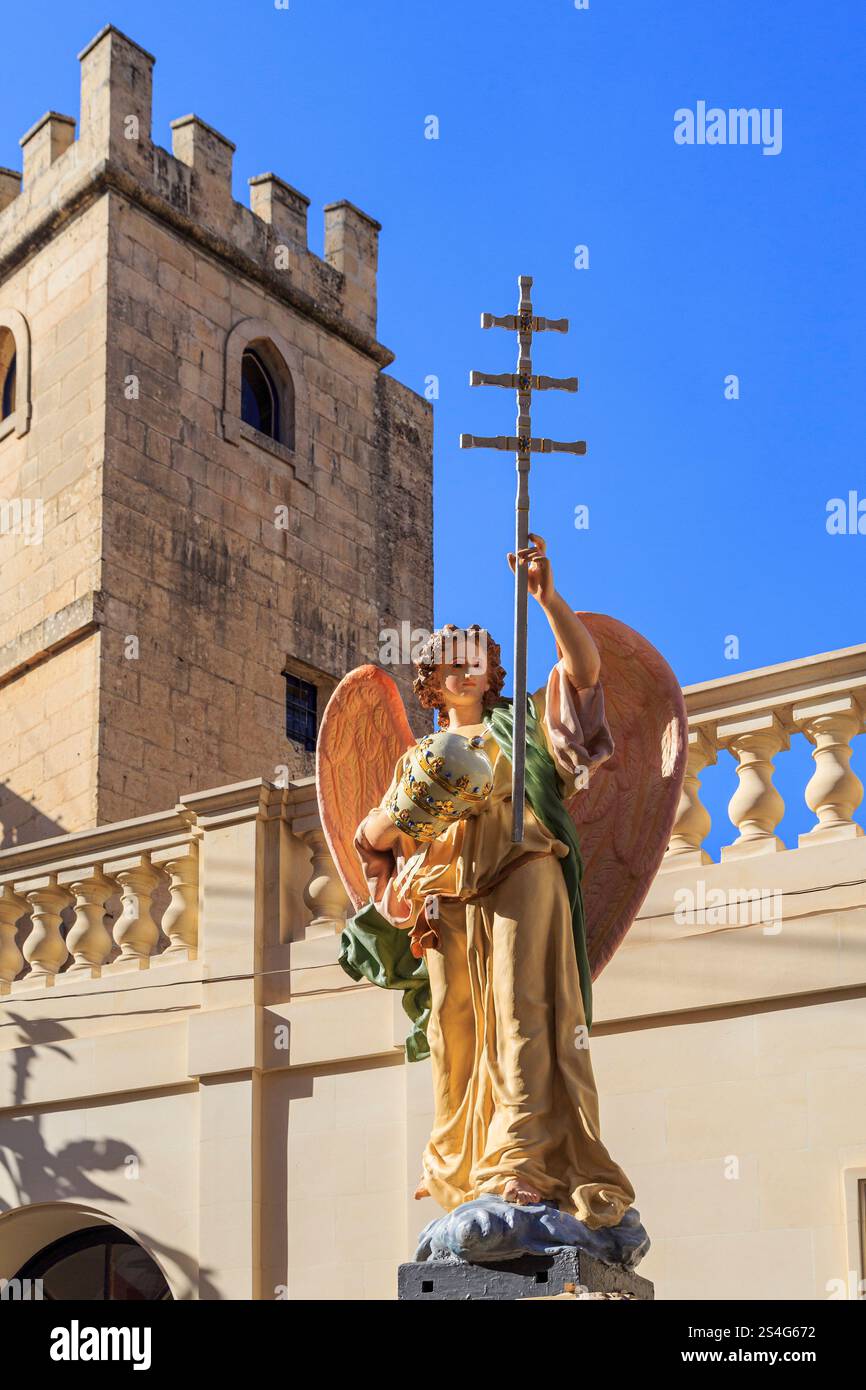 Sculpture religieuse d'ange, Rabat, Malte Banque D'Images
