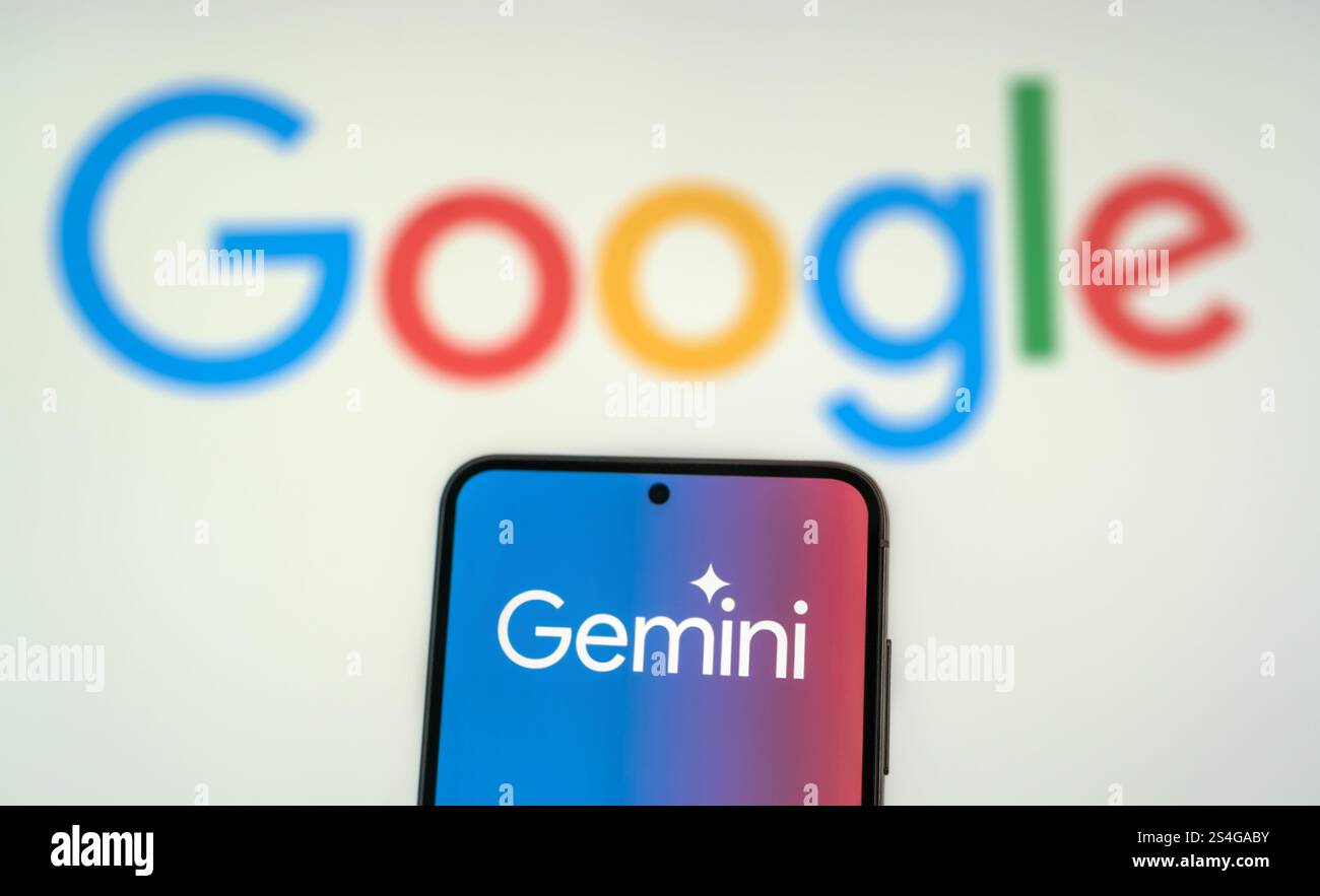 Google Gemini - chatbot d'intelligence artificielle générative Banque D'Images