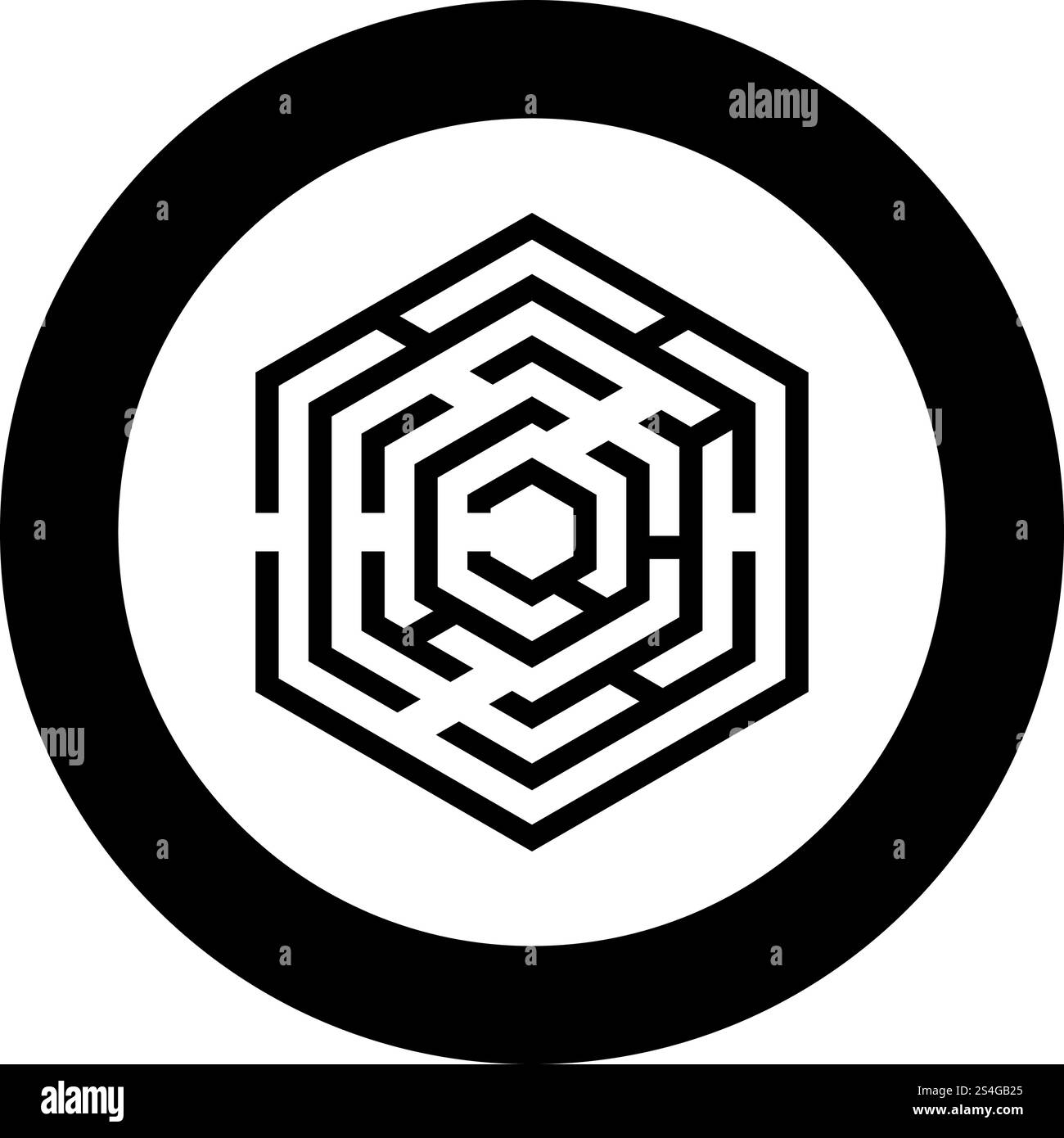 Labyrinthe hexagonal labyrinthe hexagonal labyrinthe avec six icônes de coin en cercle rond noir illustration vectorielle de couleur noire style plat image simple. Labyrinthe hexagonal labyrinthe hexagonal labyrinthe avec six icônes de coin dans le cercle rond noir illustration vectorielle de couleur noire image de style plat Illustration de Vecteur