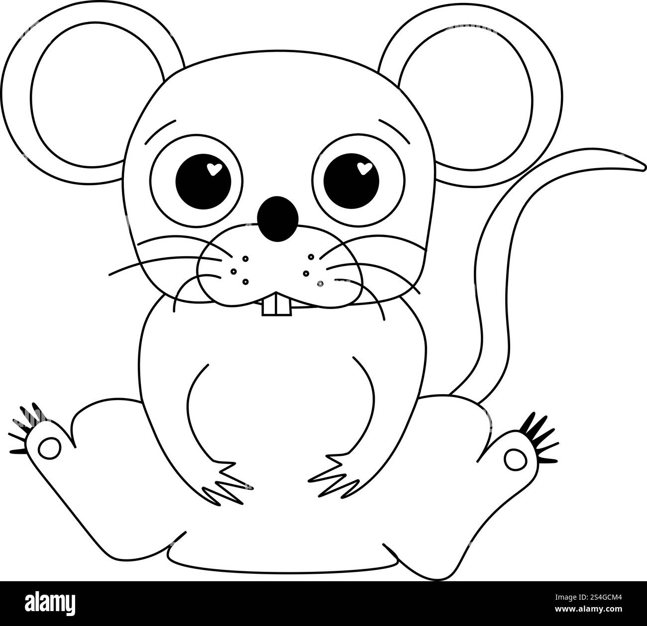 Illustration vectorielle de rat mignon, personnage clipart de bande dessinée, animal dans le style de ligne graphique. conception de vecteur de rat isolé sur fond transparent blanc, chi Illustration de Vecteur