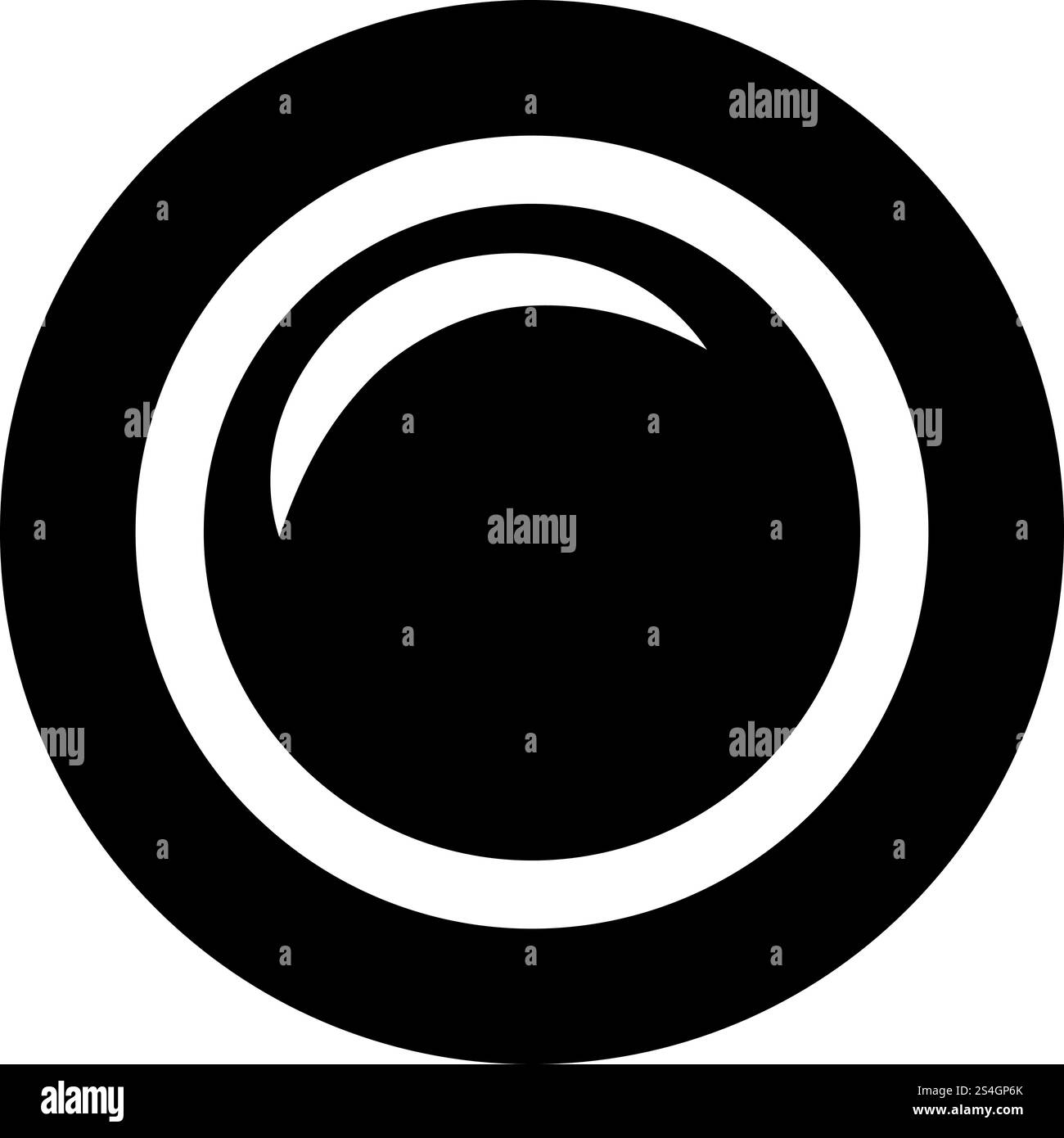 Objectif de l'appareil photo couleur de l'équipement icon noir style télévision illustration vectorielle simple image Illustration de Vecteur