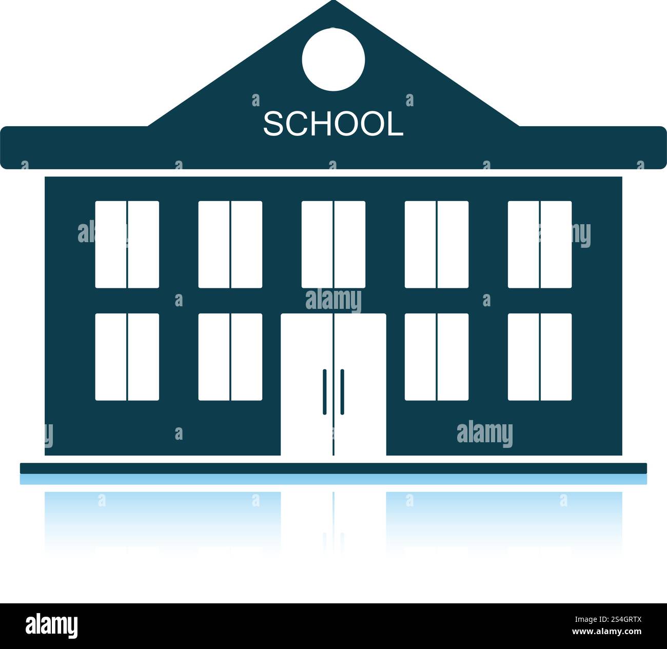 Icône de l'école. Reflet de l'ombre. Vector illustration. Illustration de Vecteur