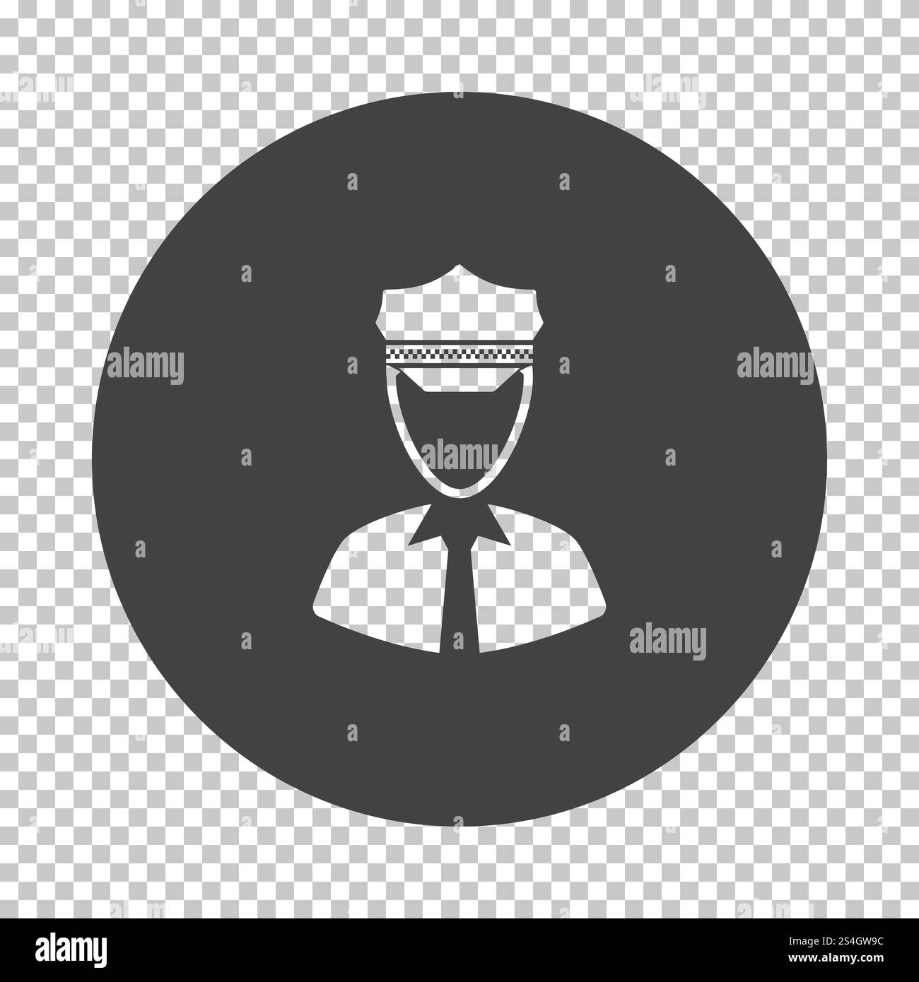 L'icône du pilote de taxi. Soustraire le design stencil sur grille de transparence. Vector illustration. Illustration de Vecteur