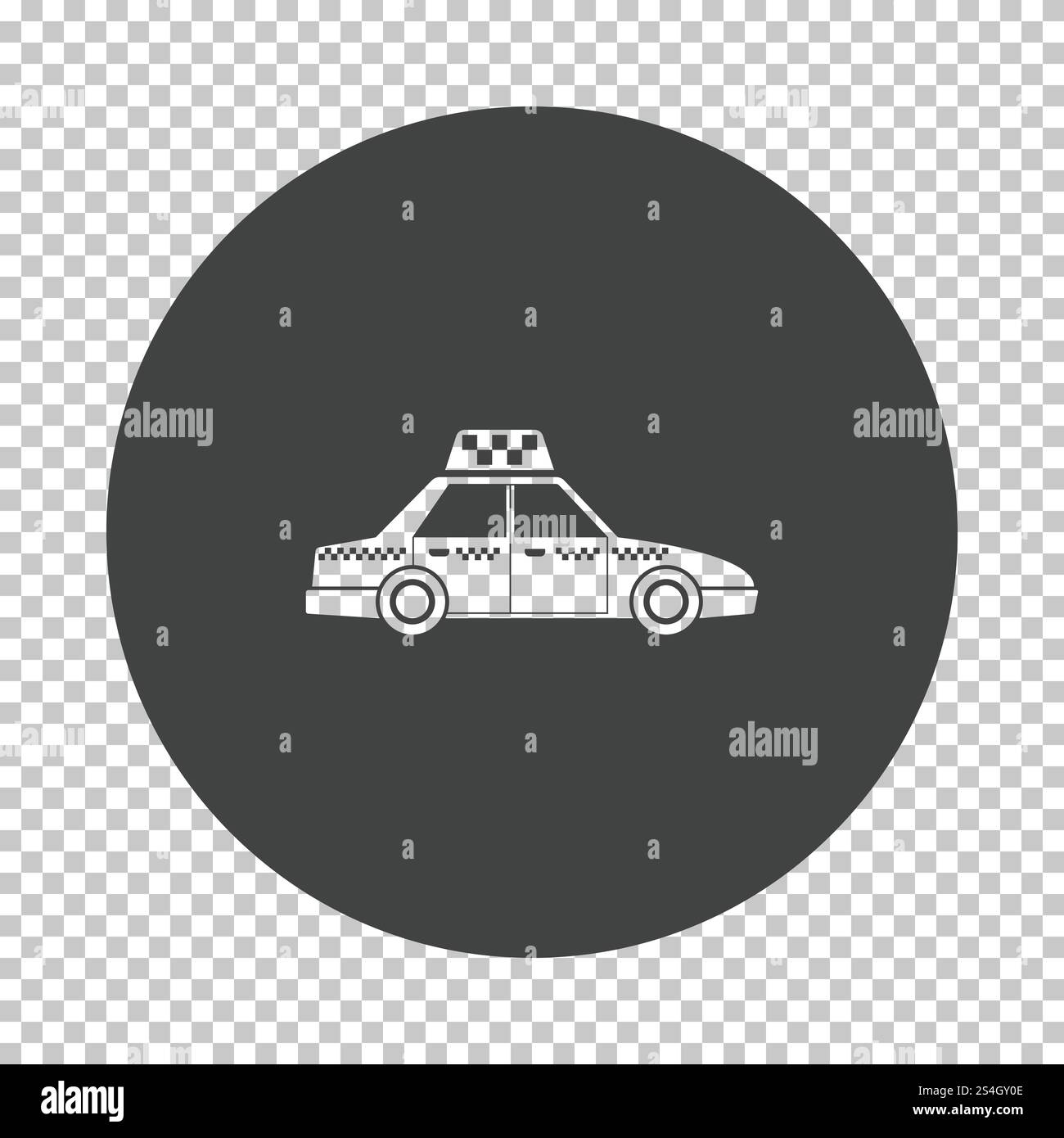 L'icône de la voiture de taxi. Soustraire le design stencil sur grille de transparence. Vector illustration. Illustration de Vecteur