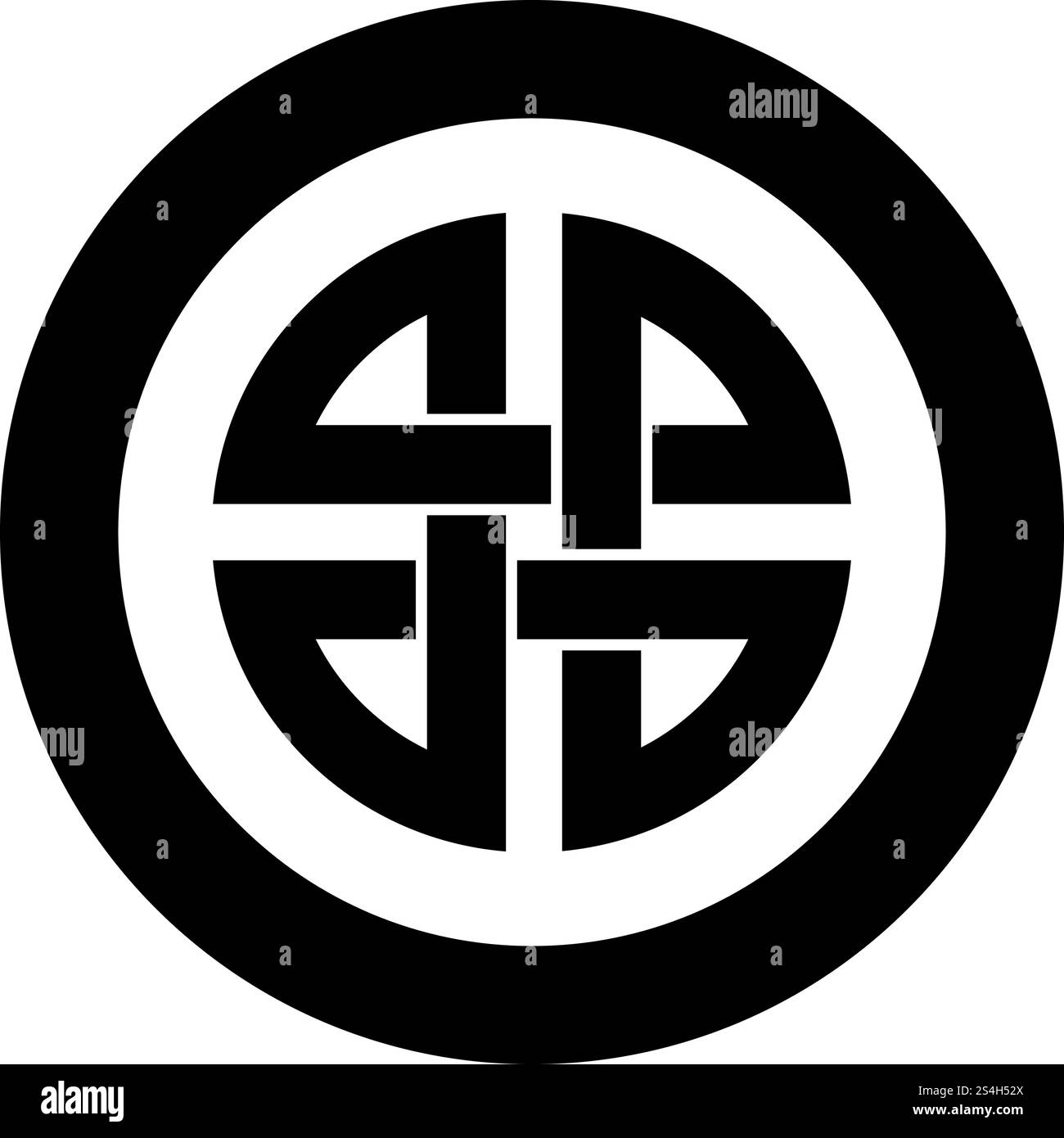 Symbole de bouclier de noeud de protection icône de symbole antique dans le cercle rond noir illustration vectorielle de couleur noire style plat image simple. Symbole de bouclier de noeud de protection icône de symbole antique dans le cercle rond noir illustration vectorielle de couleur noire image de style plat Illustration de Vecteur