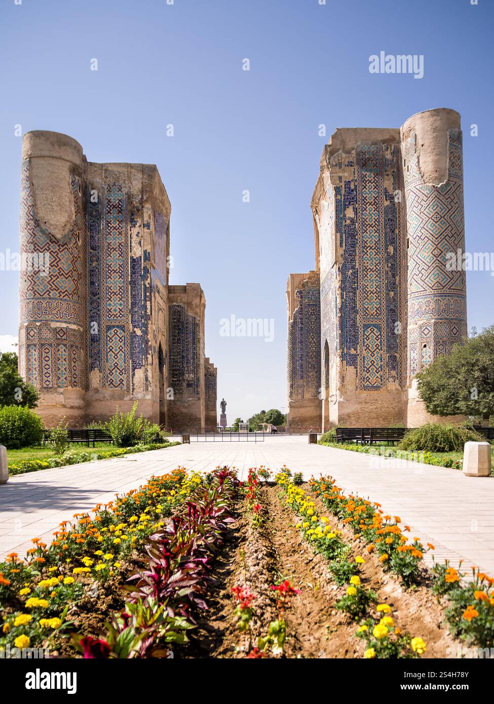 Ruines du palais Ak-Saray à Shahrisabz dans la province de Samarcande Banque D'Images