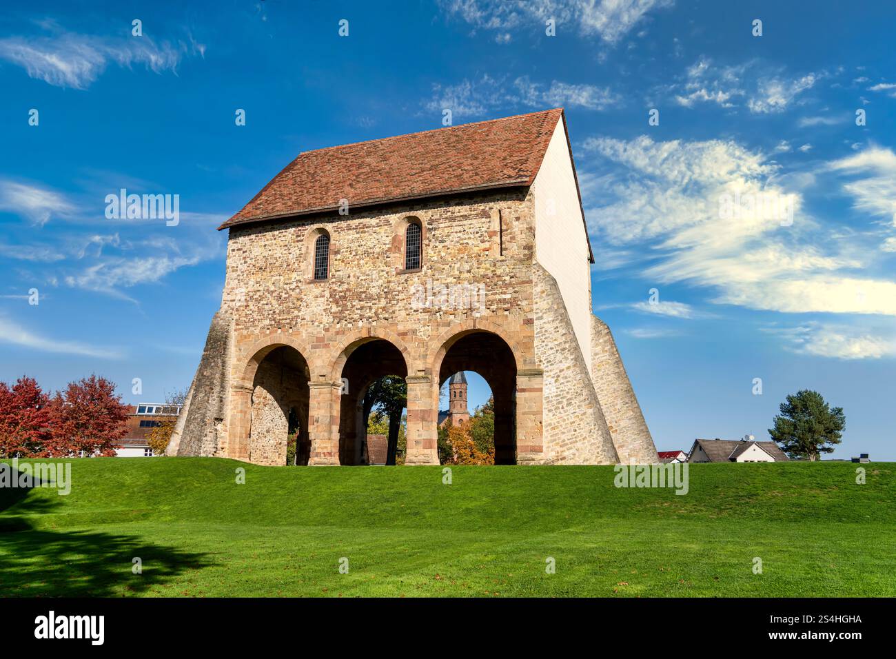 Les ruines de l'église de l'abbaye de Lorsch, ALLEMAGNE Banque D'Images