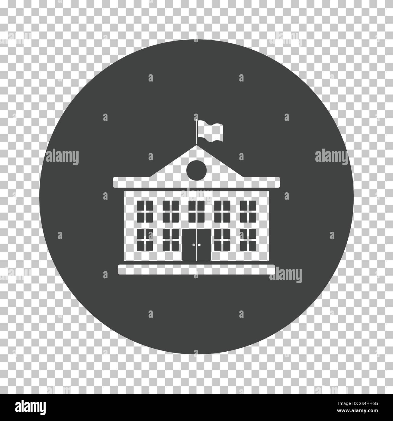 Icône de l'école. Soustraire le design stencil sur grille de transparence. Vector illustration. Illustration de Vecteur