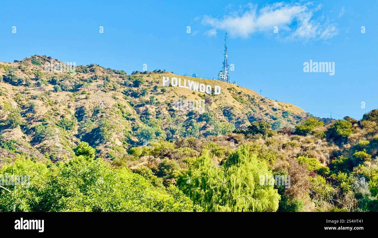 Panneau Hollywood, Los Angeles, Californie, USA - Image de stock capturée avec un smartphone