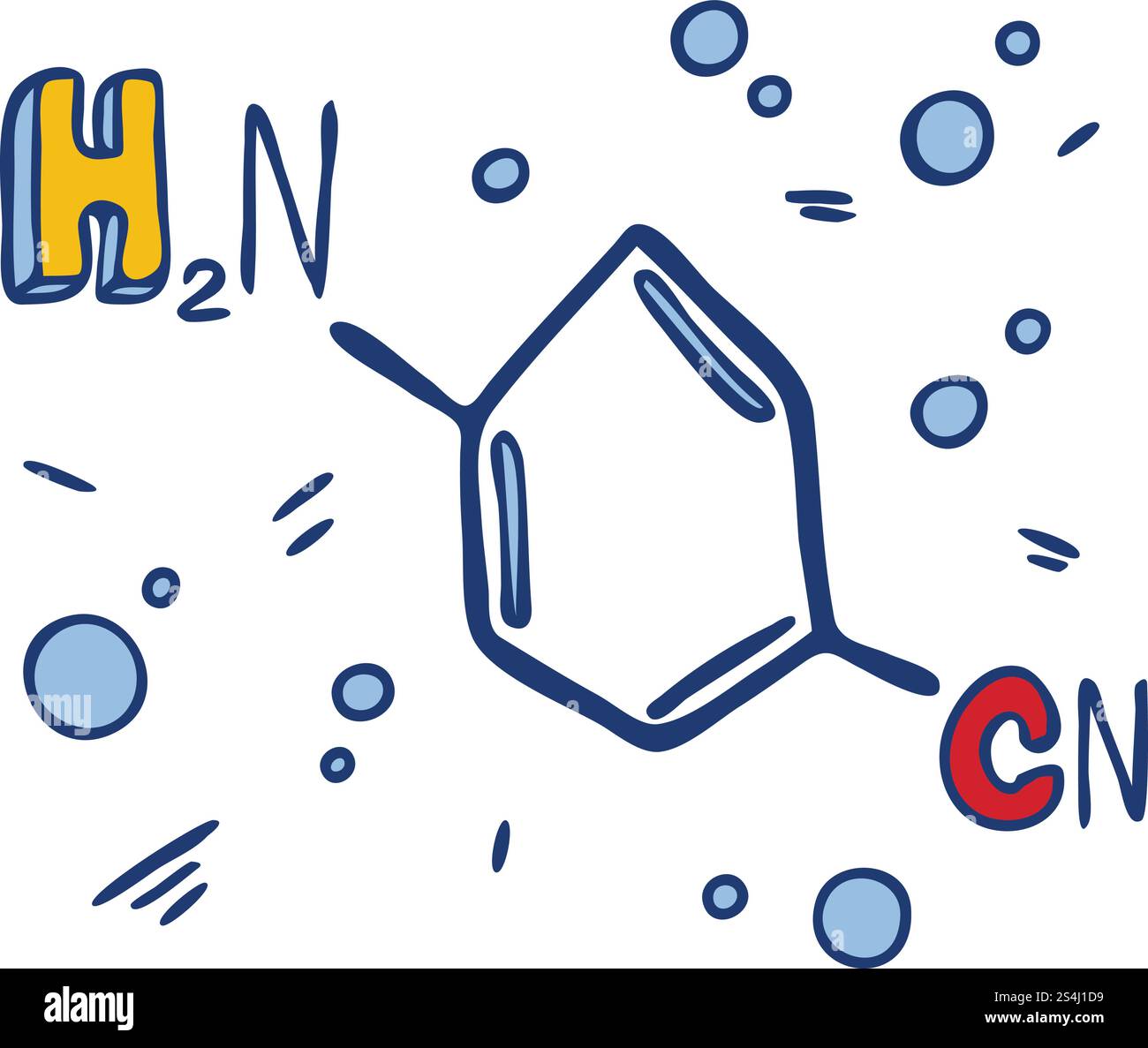 Icône de formule cyanamide. Illustration dessinée à la main de l'icône vectorielle de formule cyanamide pour la conception Web. Icône de formule cyanamide, style dessiné à la main Illustration de Vecteur
