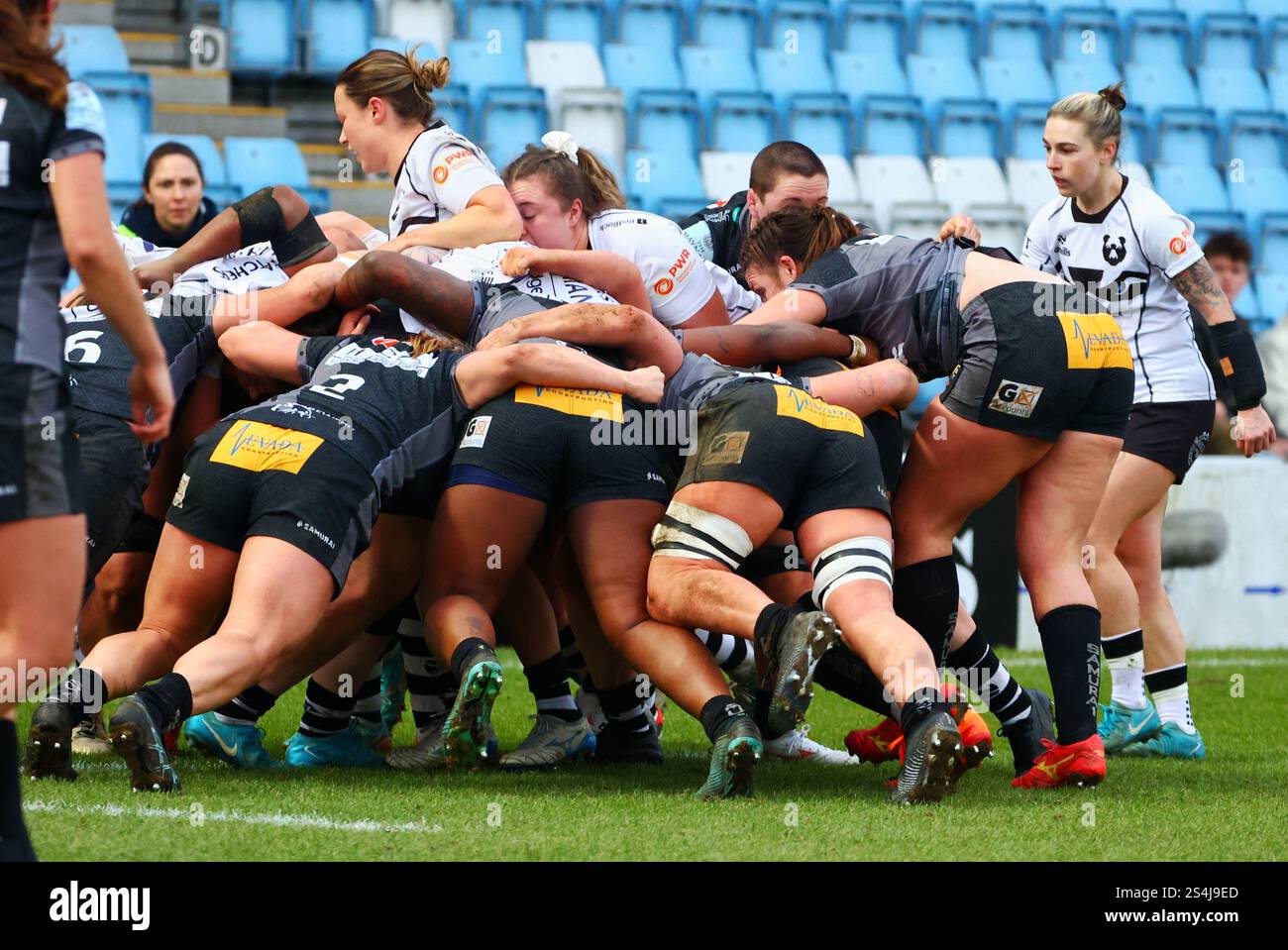 Exeter, Devon, Royaume-Uni. 12 janvier 2025. PWR Professional Women's Rugby Exeter Chiefs contre Bristol Bears à Sandy Park, Exeter, Devon. Crédit : Nidpor/Alamy Live News Banque D'Images