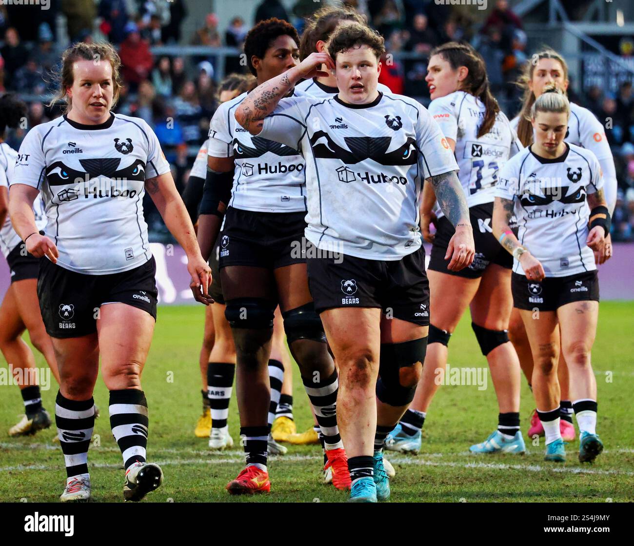 Exeter, Devon, Royaume-Uni. 12 janvier 2025. PWR Professional Women's Rugby Exeter Chiefs contre Bristol Bears à Sandy Park, Exeter, Devon. Sur la photo : ⁠Hannah Botterman et les Bristol Bears. Crédit : Nidpor/Alamy Live News Banque D'Images