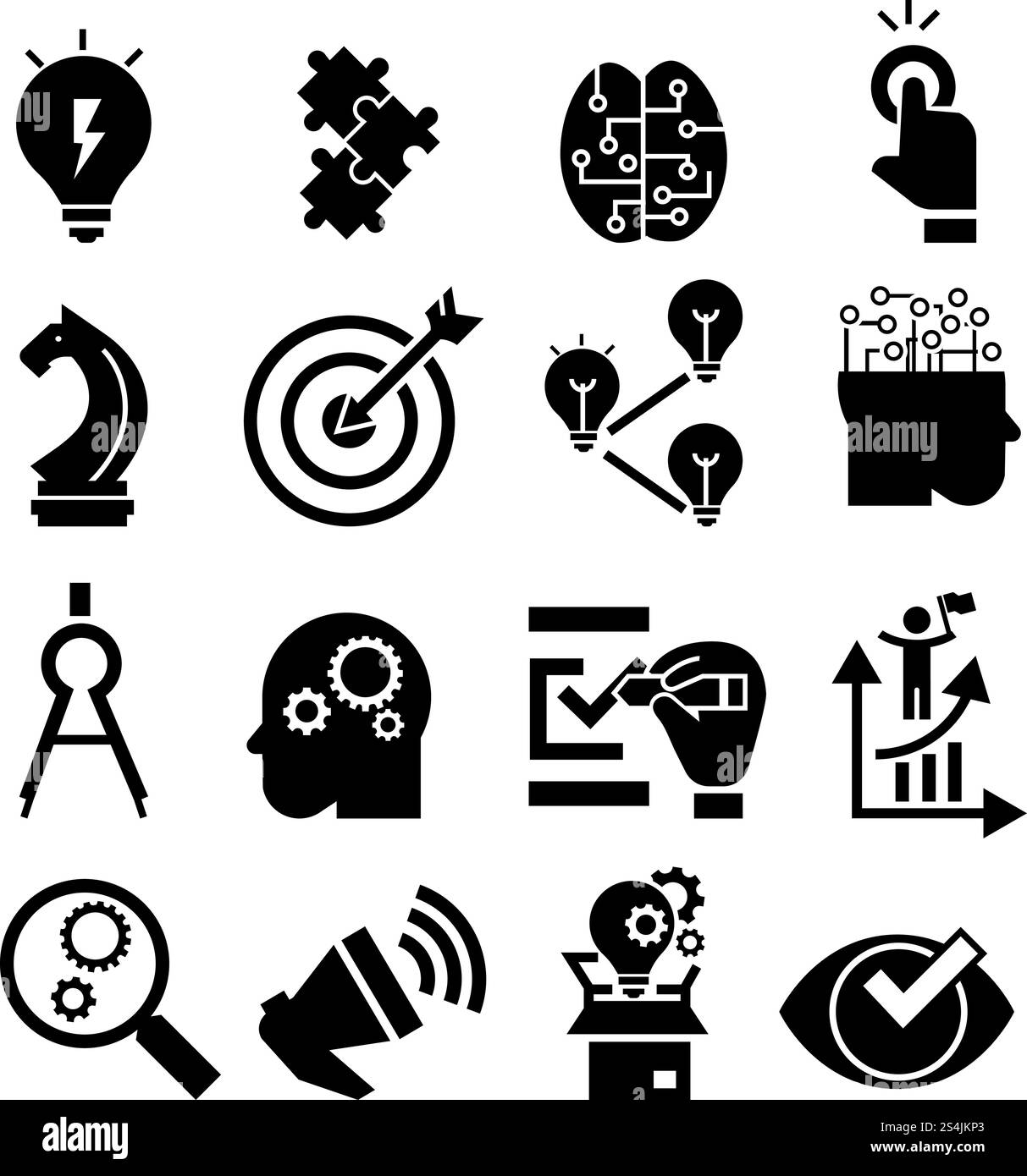 Jeu d'icônes de solution. Ensemble simple d'icônes vectorielles de solution pour la conception Web sur fond blanc. Ensemble d'icônes de solution, style simple Illustration de Vecteur