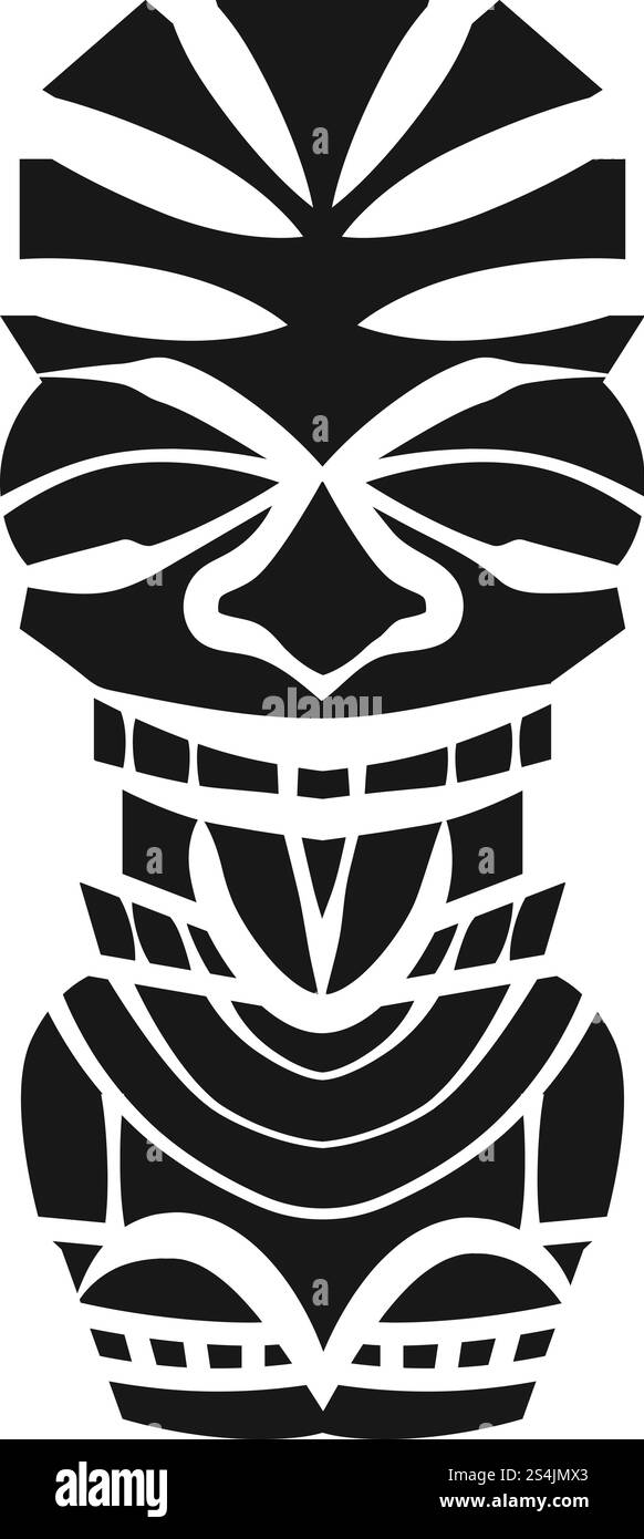 Icône d'idole en bois d'Hawaï. Illustration simple de l'icône vectorielle d'idole en bois d'hawaï pour la conception Web isolé sur fond blanc. Icône d'idole en bois d'Hawaï, style simple Illustration de Vecteur