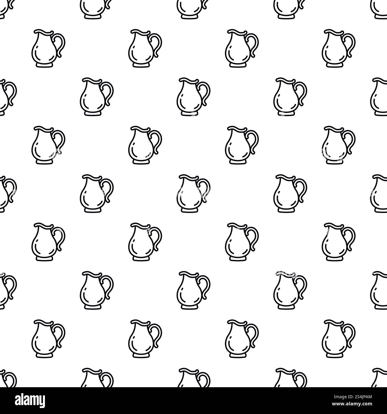 Répétition vectorielle sans couture de motif de jug pour n'importe quelle conception de Web. Vecteur sans couture de motif de cruche Illustration de Vecteur