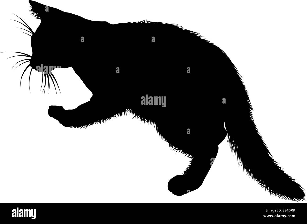 Silhouette de chat. Lisse et claire. Vector Illustration. Illustration de Vecteur