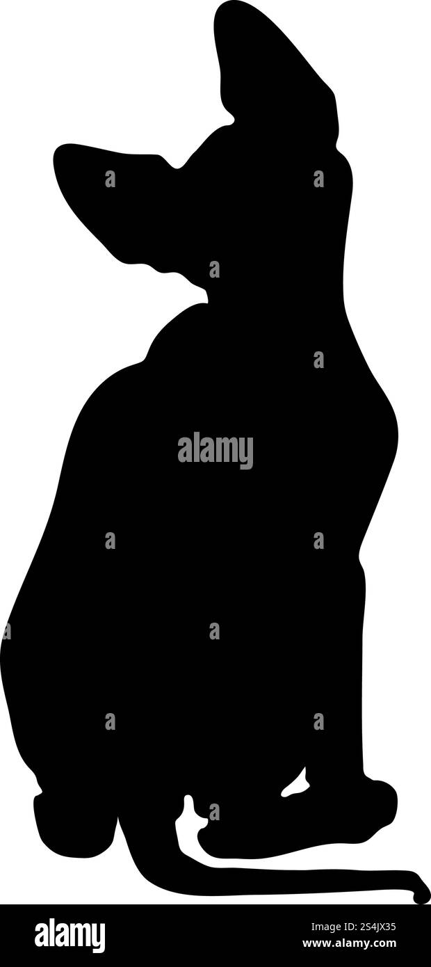 Silhouette de chat. Lisse et claire. Vector Illustration. Illustration de Vecteur