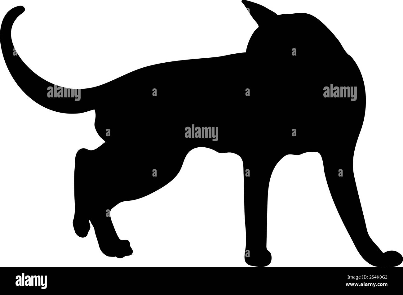 Silhouette de chat. Lisse et claire. Vector Illustration. Illustration de Vecteur