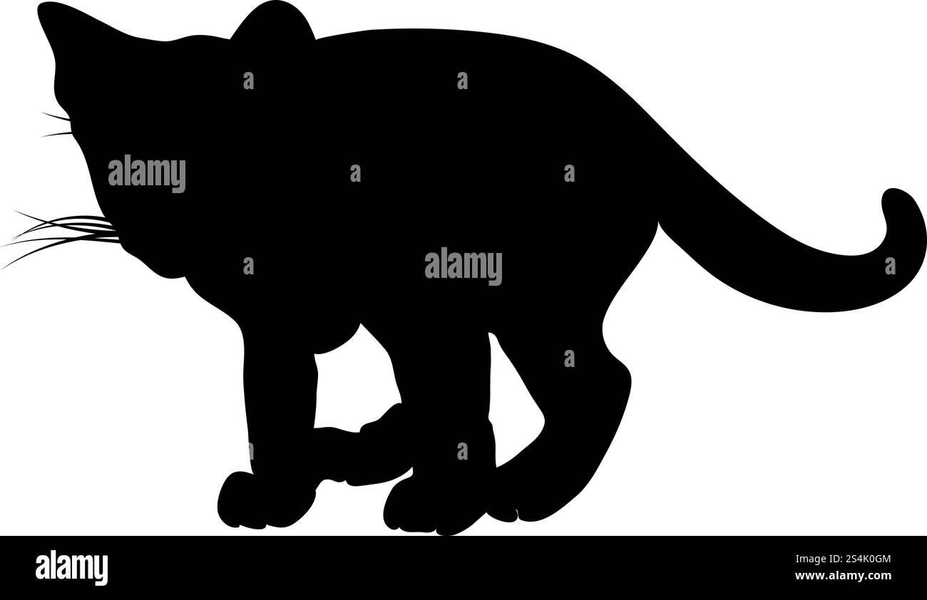 Silhouette de chat. Lisse et claire. Vector Illustration. Illustration de Vecteur