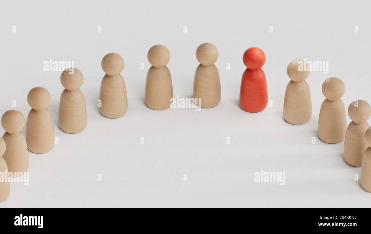 Image conceptuelle du travail d'équipe. Parfait pour représenter la stratégie d'entreprise, le leadership et la gestion.rendu 3D sur fond blanc. Banque D'Images